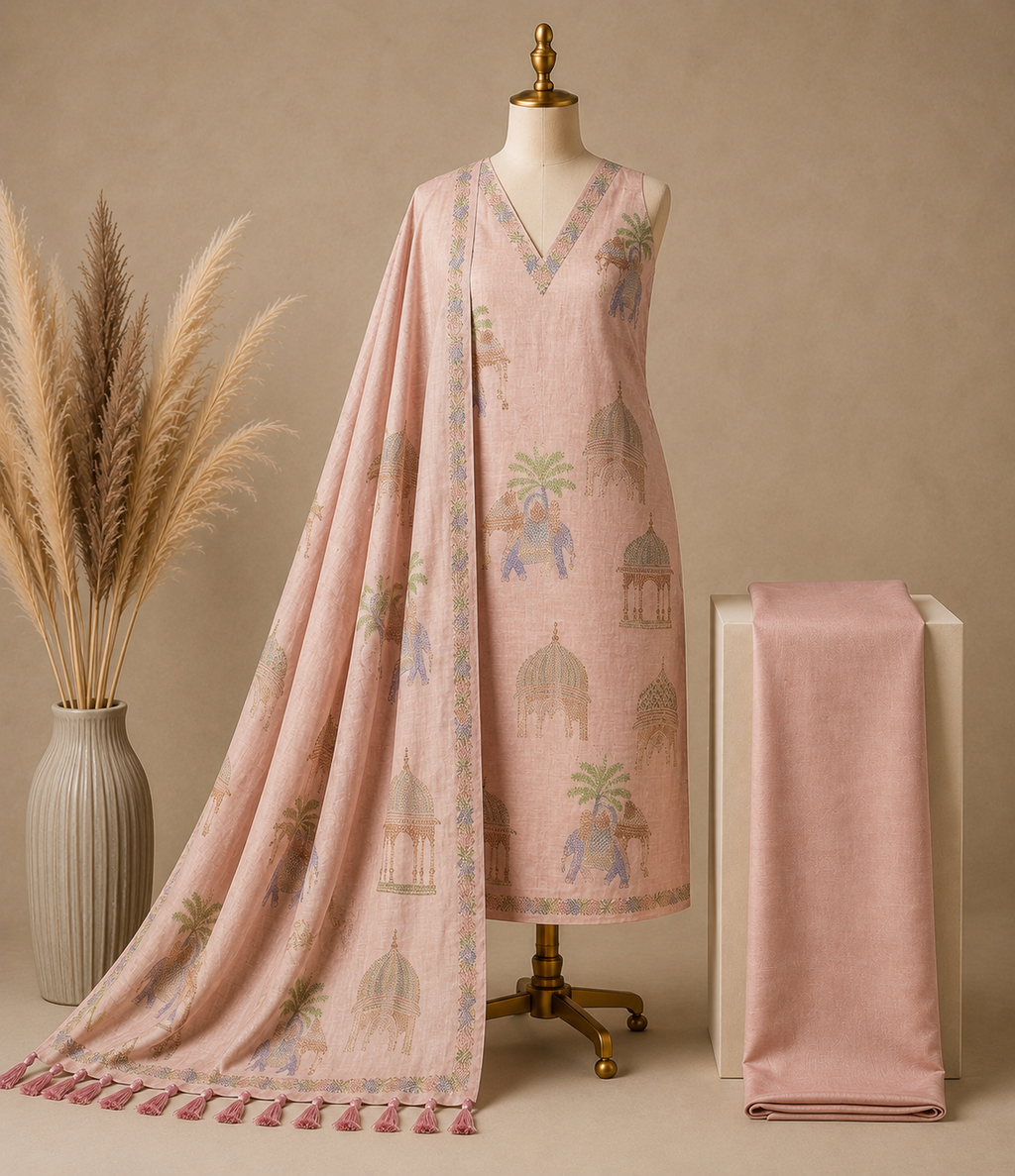 Premium Linen Printed Suit Set