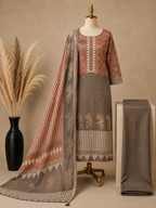 Premium Linen Silk Ari Embroidered Suit Set
