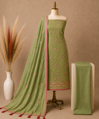 Premium Vichitra Silk Jamal Embroidered Suit Set