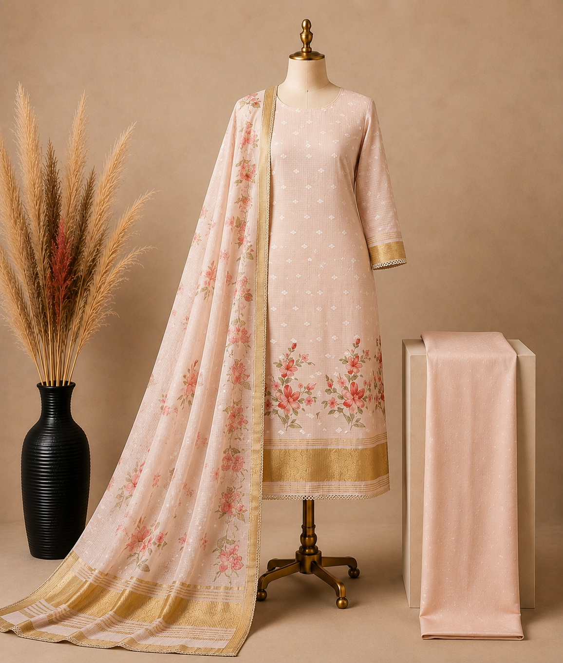 Premium Kota Cotton Printed Suit Set