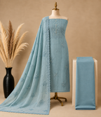 Mal Chanderi Suit Set with Moti Embroidery