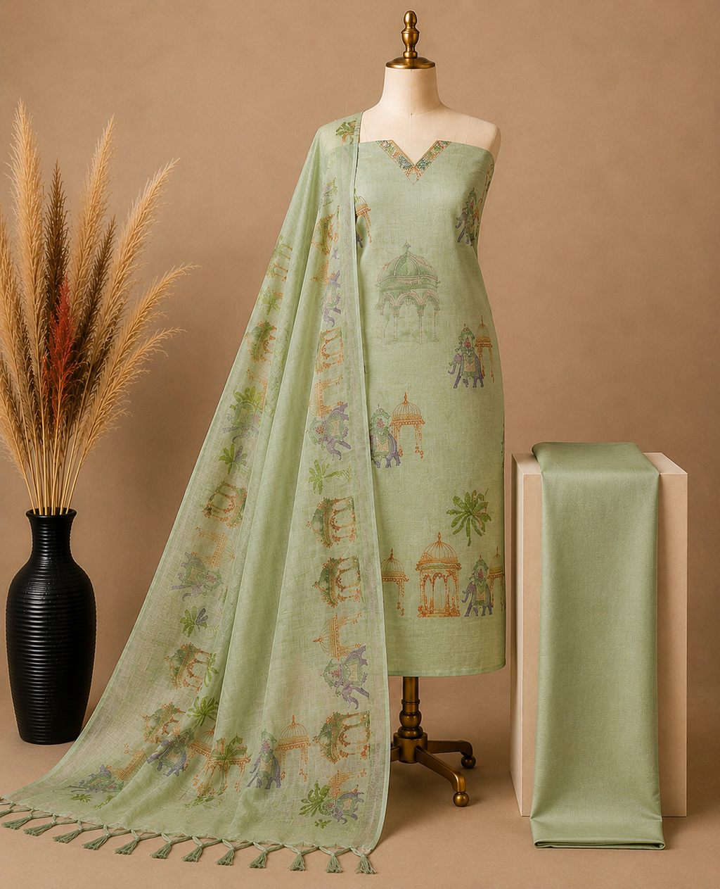 Premium Linen Printed Suit Set