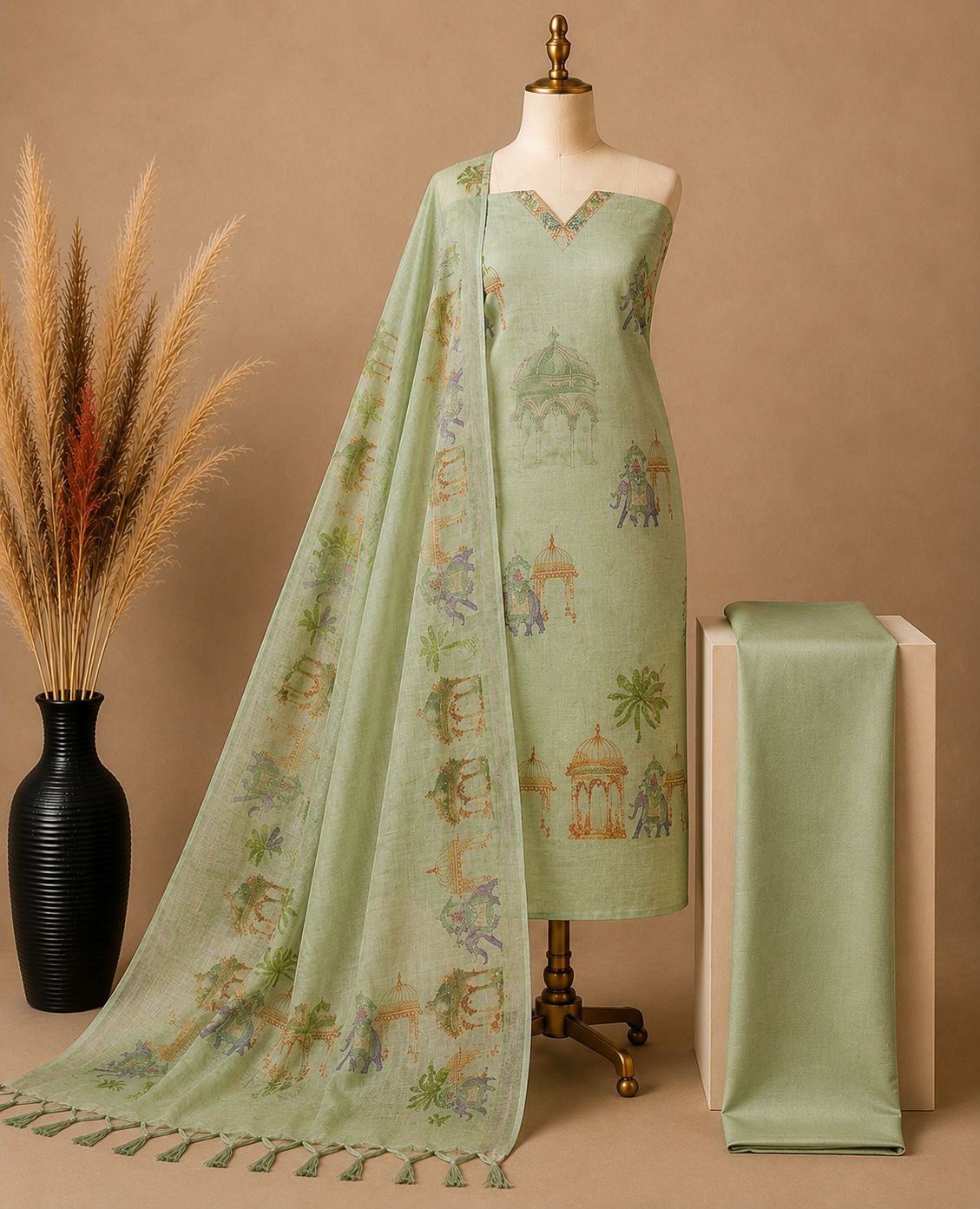 Premium Linen Printed Suit Set