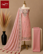 Premium Mal Chanderi Embroidered Suit Set