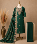 Mal Chanderi Suit Set with Kashmiri Embroidery