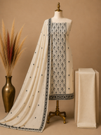 Chanderi Silk Suit Set with Thread Embroidery