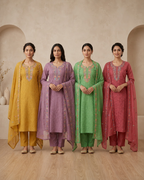 Premium Mal Chanderi Kashmiri Embroidered Suit Set