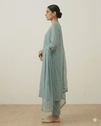Mal Chanderi Suit Set with Moti Embroidery