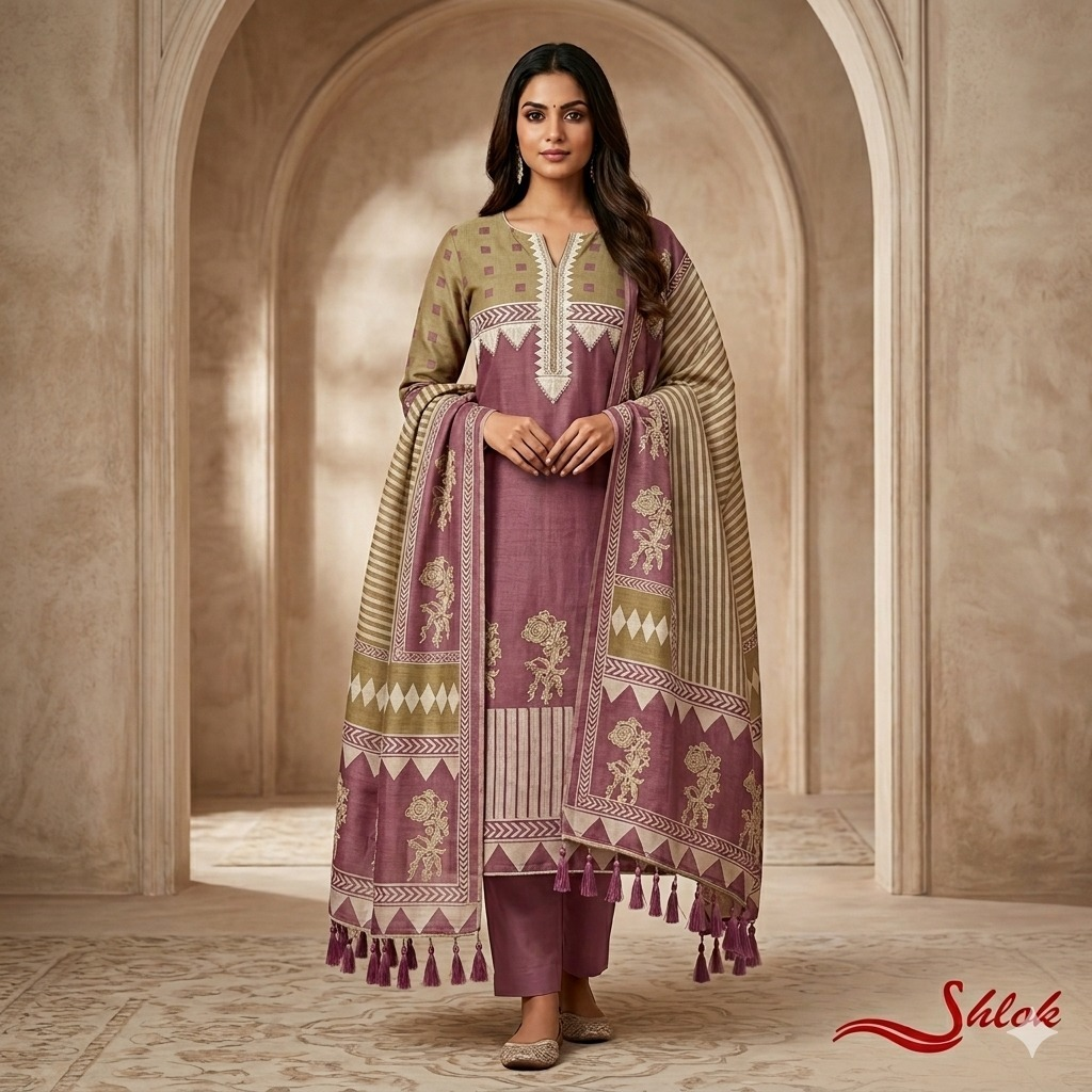 Premium Linen Silk Ari Embroidered Suit Set