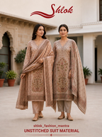 Premium Banarasi Silk French Knot Embroidered Suit Set